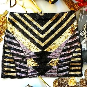 Sequin "DOPE" Mini Skirt
